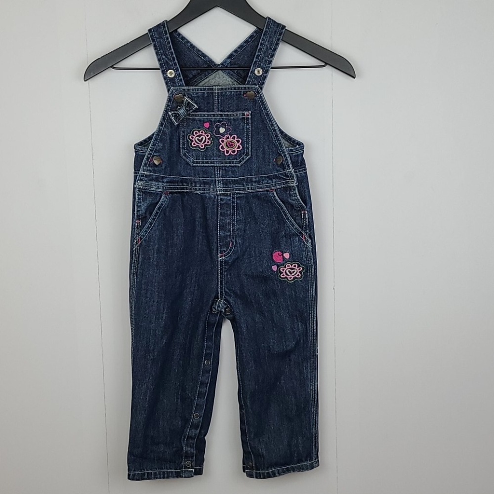 Carhartt Denim Embroidered Overalls Size 24 months